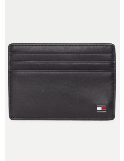 Porte-cartes Tommy Hilfiger noir en cuir