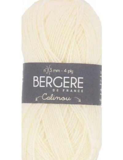 Pelote de laine à tricoter et au crochet Bergere de France - ivoire- Calinou