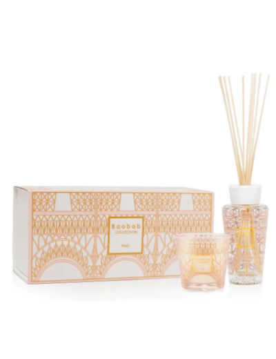 COFFRET BOUGIE ET DIFFUSEUR - MY FIRST BAOBAB PARIS - BAOBAB COLLECTION - Glycine-Mimosa-Tilleul