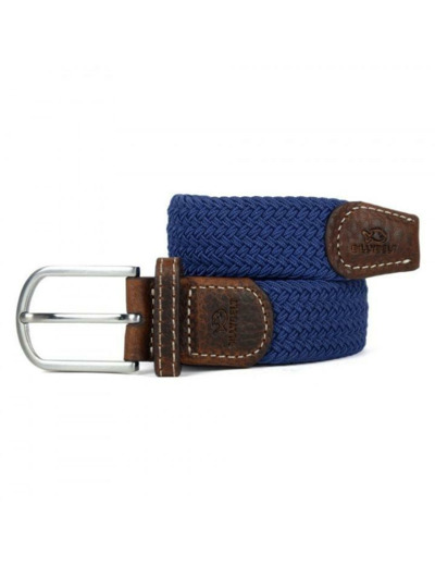 Ceinture tressée Billybelt bleu colbalt en cuir