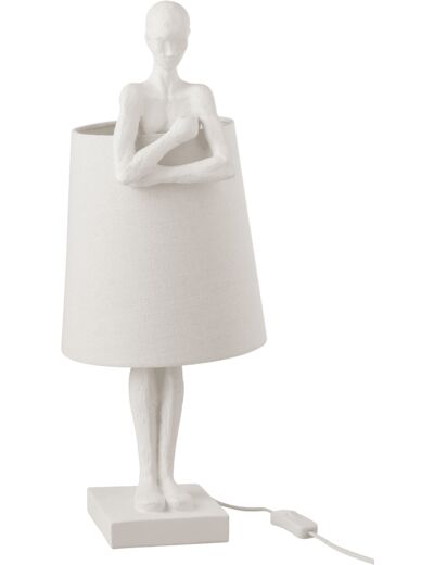 Lampe Homme soutenant l'abat-jour