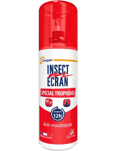 INSECT ECRAN - Anti-moustiques - Spray répulsif peau - protection contre les piqûres de moustiques - Made in France - Spécial Tropiques - 75 ml