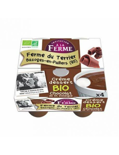 Crème dessert au chocolat de St-Domingue 4x100g - Abc Bio