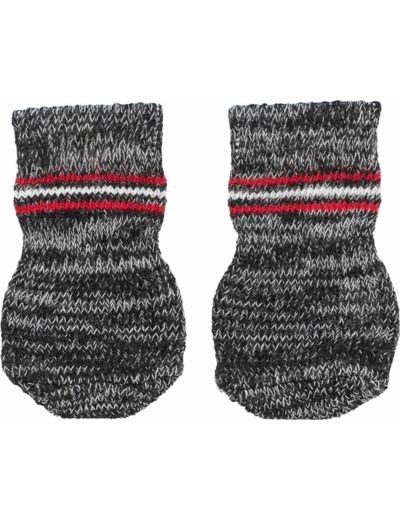 Trixie Chaussettes pour Chien antidérapantes gris L–XL