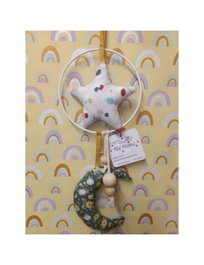 Mobile Enfant ROND - Etoile, Nuage, Lune,Oiseau,Lapin - FEE HOME - Sur le trottoir d'en face