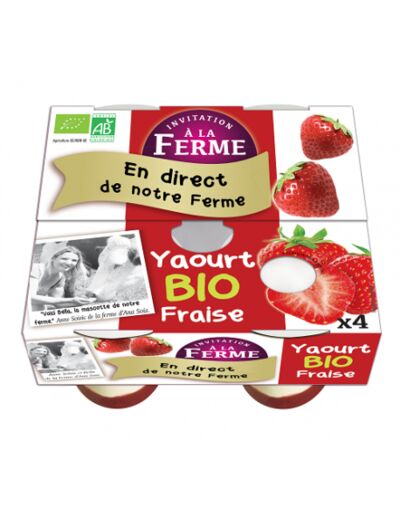 Yaourt fraises 4x125g - Abc Bio