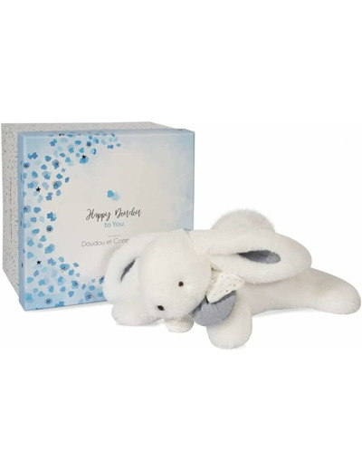 Doudou et Compagnie Happy Glossy-Pantin Pompon Blanc