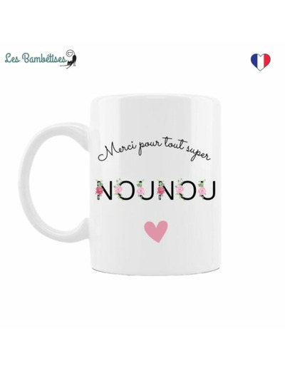 Tasse Nounou lettres fleuries Sunny - Jolie-Môme Guise