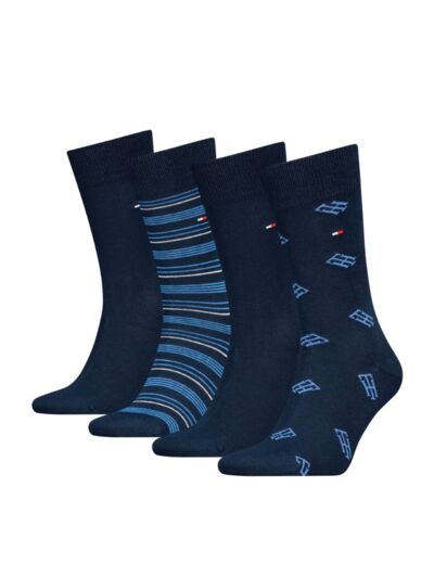 Coffret 4 paires de chaussettes Tommy Hilfiger marine