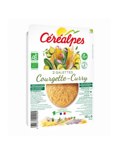 Galettes végétales courgette curry 2x90g - Abc bio