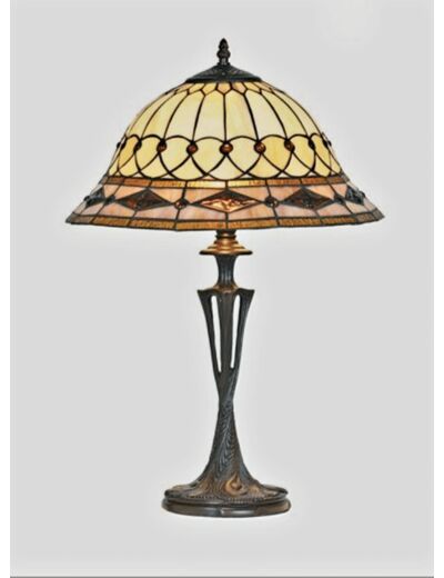 Lampe Tiffany Art Nouveau - Dôme - H 59 cm - De Ryck