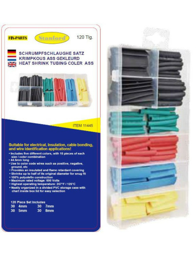 Assortiment gaines thermo rétractables 120 pcs 11445