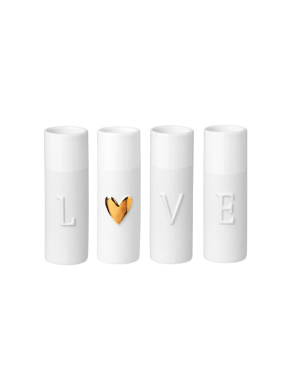 Lot de 4 mini vases LOVE