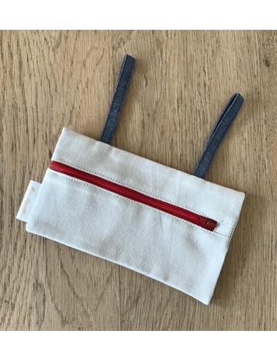 Pochette ceinture de voyage, avec fermeture à glissière rouge