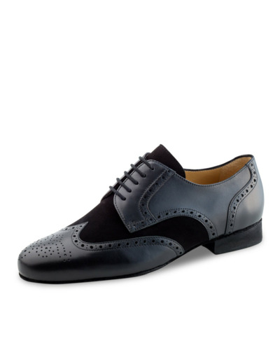 Remo 28052 - Chaussures de danse de couleur noir pour homme en cuir à motif et daim pour pieds larges - Werner Kern