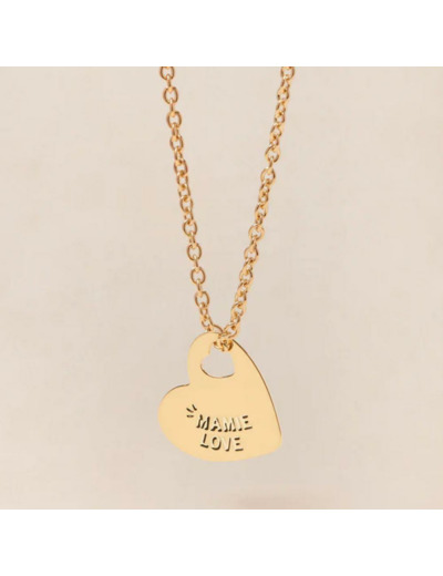 MEDAILLE MONA MAMIE LOVE - dorée à l'or fin 24 carats - 15mm - EMOI EMOI