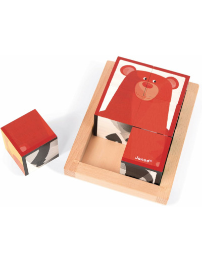 Puzzle barquette 6 cubes Forêt - JM