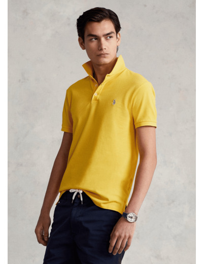 Polo Ralph Lauren cintré jaune en coton stretch