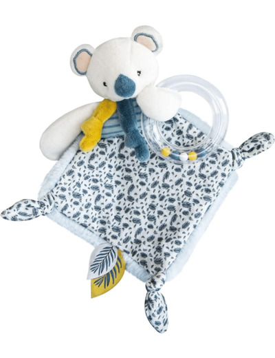 Doudou et Compagnie - Doudou Hochet - Yoca le Koala - Jouet Educatif - Boîte Cadeau - 22 Cm - Idée Cadeau de Naissance Fille et Garçon - Garantie Doudou Perdu - DC3666 Doudou Koala Hochet