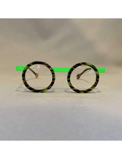 Lunettes de Vue Be Gipsy de la Marque Sabine Be Coloris Ecaille / Vert Fluo