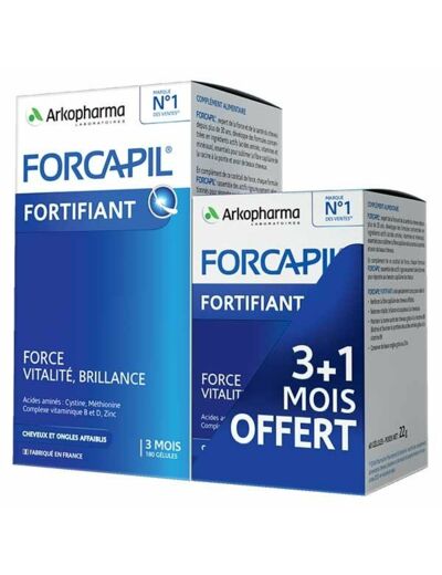 Arkopharma Forcapil Fortifiant - Cheveux et Ongles - Complément alimentaire pour cheveux et ongles - Renforce la fibre capillaire - Cure de 4 mois