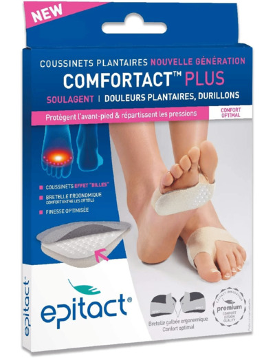 EPITACT | Coussinets Plantaires Nouvelle Génération Comfortact Plus | Douleur Plantaire, Durillon | Préviennent et Soulagent les Douleurs Sous l’Avant-Pied | Effet Massant (S (36-38)) S (Lot de 1)