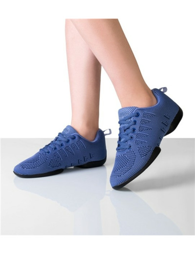 185-Bold - Baskets Pour Femme Bi-Semelle En Tricot Mesh De Couleur Bleu Capri - Anna Kern