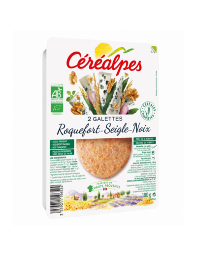 Galettes végétales roquefort seigle 2x90g - Abc Bio