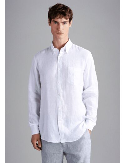 Chemise Paul & Shark blanche en lin