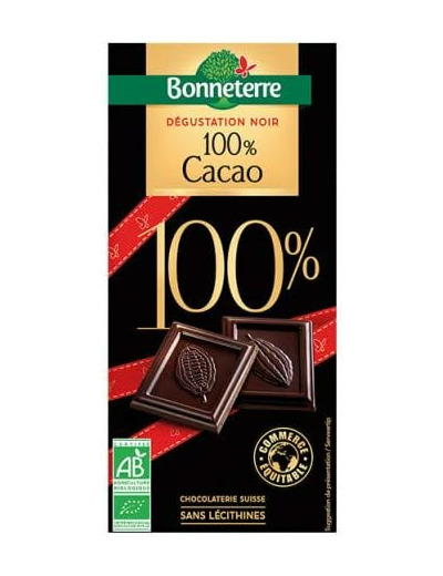 BONNETERRE Chocolat noir Dégustation 100% Cacao 70G Bio