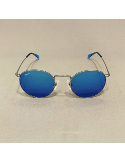 Lunettes de Soleil Pukaua MJ 667 Mixte De La Marque Maui Jim Coloris Argenté Bleu