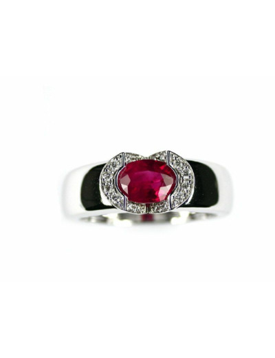 Bague or rubis et diamants