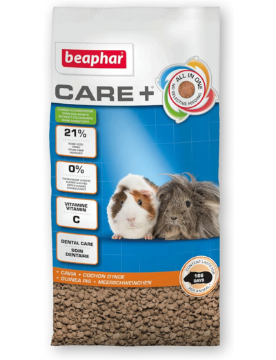 BEAPHAR – CARE+ – Alimentation Super Premium extrudée pour cochon d'Inde – Contient de la vitamine C et 22% de fibres – Sans sucres ajoutés – Haute digestibilité – Usure naturelle des dents – 5 kg