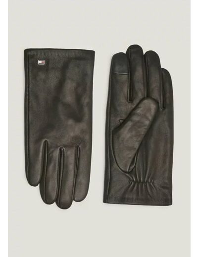 Gants Tommy Hilfiger noirs en cuir