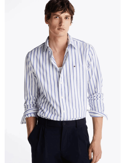 Chemise à rayures Tommy Hilfiger bleue