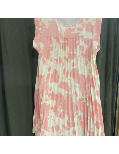 Robe Plissée Rose – Élégance Féminine – Taille Unique