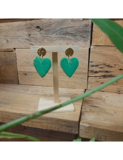 Boucles d'oreilles en résine - COLLECTION HOPE2 - VERT - DANIELE DEMOULIN - Sur le trottoir d'en face