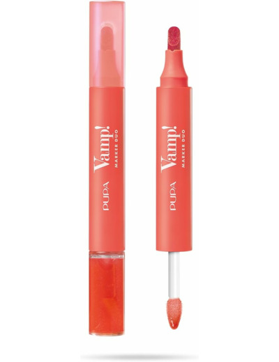 Pupa Vamp! Marker Duo Rouge à lèvres + Gloss 009 Jelly Coral Pupa.
