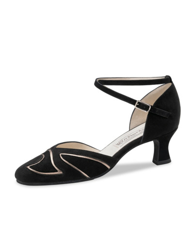 Heather 55 - Chaussures de danse fermées noires détails dorés - Werner Kern