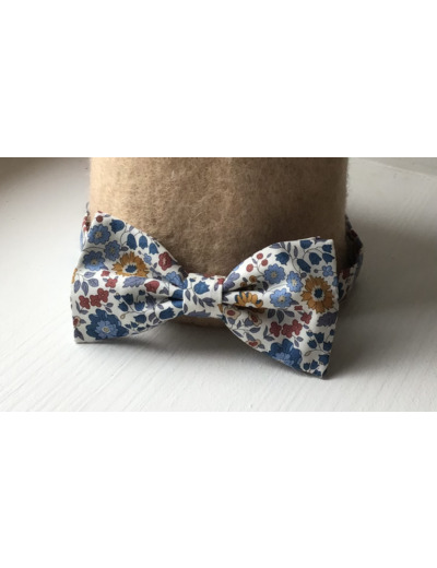 Nœud Papillon en Coton avec Motif Fleuri Liberty