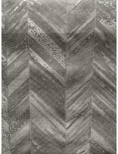 Papier Peint chevron Gris alu