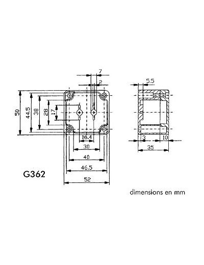 COFFRET ETANCHE EN ABS - GRIS FONCE 52 x 50 x 35mm
