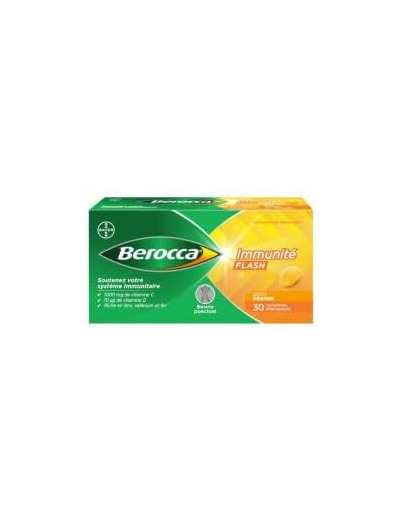 Berocca Immunité Flash Goût Orange 30 Comprimés Effervescents