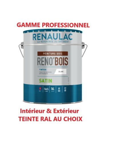 Peinture bois professionnelle renobois teinte RAL au choix  1L