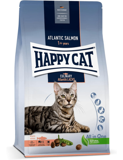 Happy Cat 70553 Culinary Adult Atlantik Saumon – Nourriture sèche pour chats adultes & gueules de bois – Contenu : 1,3 kg