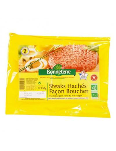 Steacks hachés façon boucher 2x125g - Abc Bio