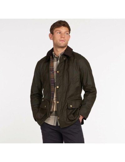 Veste Ashby Barbour kaki en coton ciré