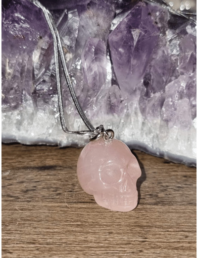 Pendentif quartz rose ou amethyste