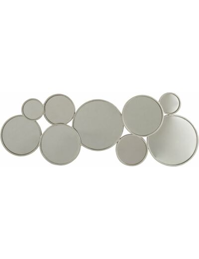 J-Line Miroir 9 Ronds Metal Argent