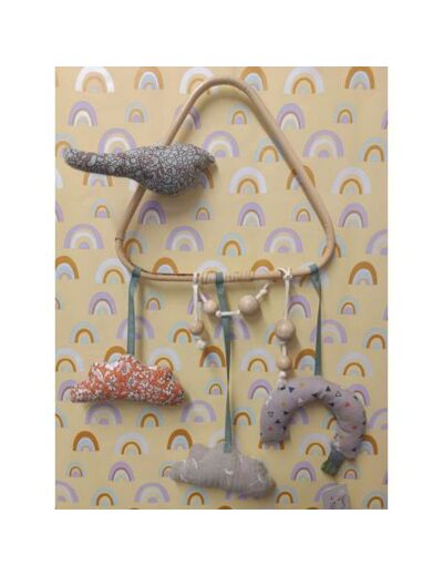 Mobile Enfant Bambou - Etoile, Nuage, Lune,Oiseau - FEE HOME - Sur le trottoir d'en face